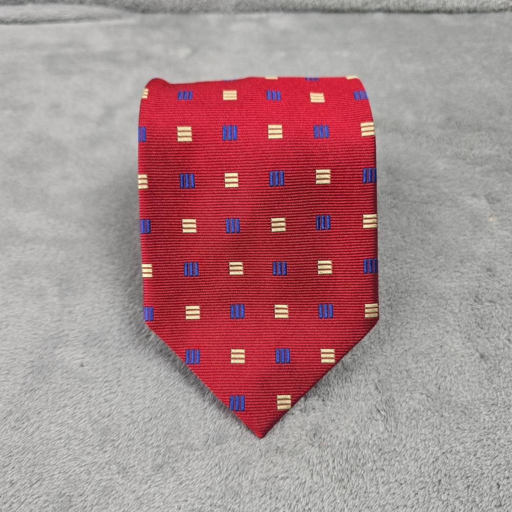 Brooks Brothers Makers Tie Mens‎ Red Geometric Silk 58" 3.75 Width USA